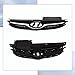 PENSUN Upper Grille + Lower Grill Fit for 2011 2012 2013 Hyundai Elantra Sedan Front Bumper Grille Grill Assembly Replacement 3FGT15