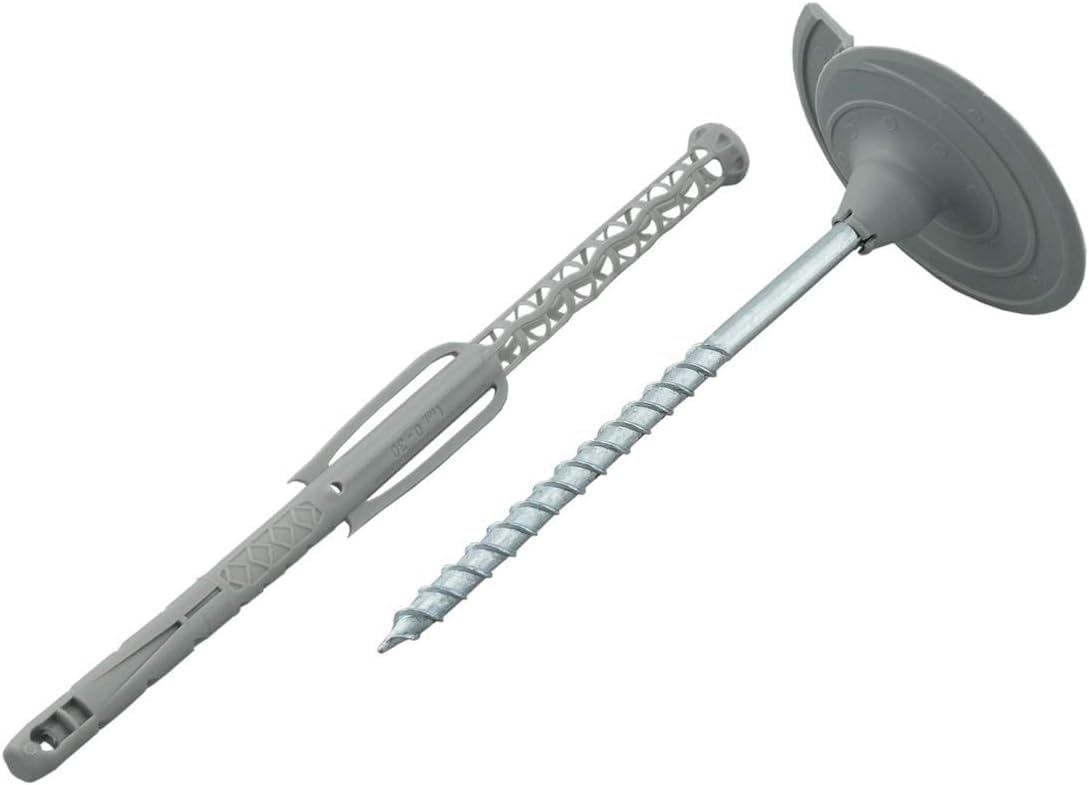 Fischer FIF-SV II Ecotwist 100 Pz. Tasselli per Cappotto e Isolanti, Universali, Misura Unica per Pannelli da 100 a 400 mm, Avvitamento a Scomparsa senza Fresa, 554404