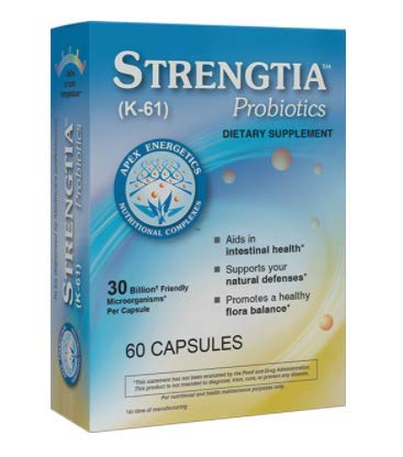 Apex Energetics Strengtia 60ct (K-61) synbiotic Formula Designed to Fortify The intestinal Flora Environment with targeted probiotics