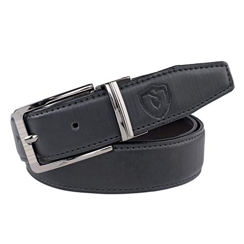 Image of Keviv PU-Leather Formal, Casual & Reversible Belts For Men (Black /Brown) (GB-)