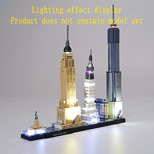 Image of GEAMENT Upgraded Version Light Kit for New York City - Compatible with Lego Architecture 21028 Building Blocks Model (Model Set Not Included)