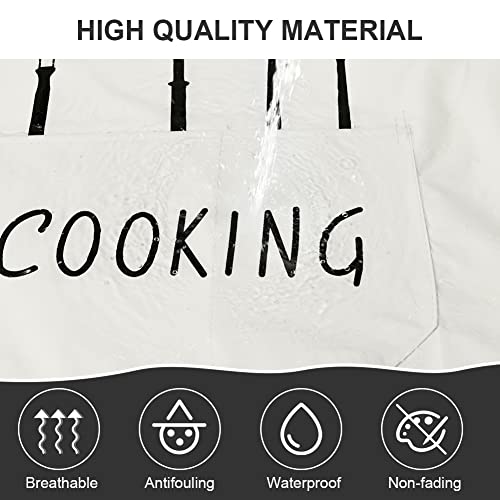 Vicloon Unisex Waterproof Aprons, Adjustable Bib Apron with 2 Pockets, Machine Washable Cooking Kitchen Apron - Image 4