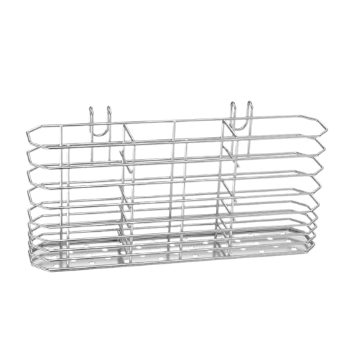 Generico Soporte para utensilios - Cesta para cubiertos de acero inoxidable, recipiente para cubiertos escurrible | tenedor cuchara palillos vajillas tendedero encimera cocina fregadero organización