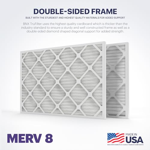 Image of BNX TruFilter 20x30x1 Air Filter MERV 8 (4-Pack) - MADE IN USA - Dust & Pet Defense Electrostatic Pleated Air Conditioner HVAC AC Furnace Filters for Dust, Pet, Mold, Pollen MPR 600 - 700 & FPR 5