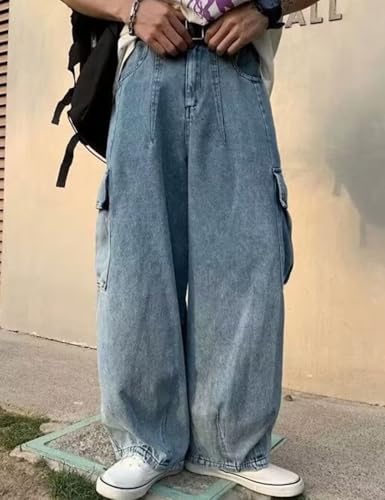 Y2k Baggy Cargo Jeans Vintage Hip Hip Causal Loose Denim Pants Vintage Skateboard Pants4