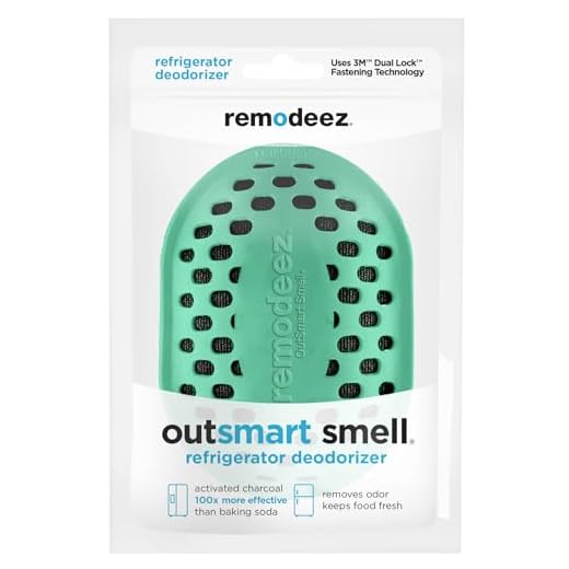 remodeez Refrigerator Deodorizer and Odor Eliminator, Nontoxic Coconut, Activated Charcoal, Natural Air Fresheners, Moisture & Odor Absorber for Fridge (Green)