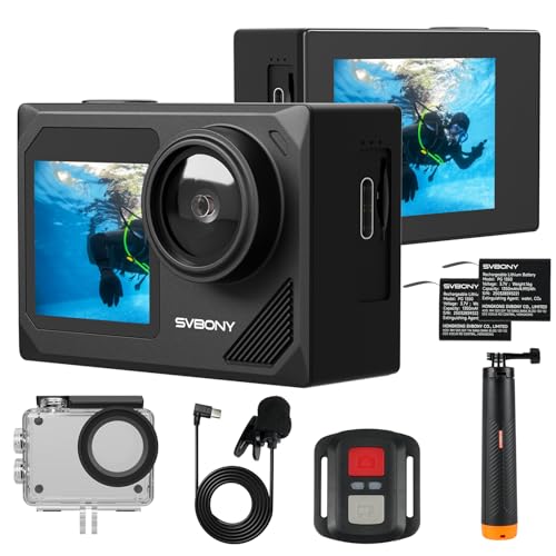 SVBONY SVGo2 4K Unterwasserkamera, Touchscreen 50 MP Action Kamera, Zwei Bildschirme, wasserdichte 30 m, schwimmender Selfie-Stick, EIS einstellbar mit Zubehör-Kit, Geeignet zum Schnorcheln SVBONY SVGo2 4K Unterwasserkamera, Touchscreen 50 MP Action Kamera, Zwei Bildschirme, wasserdichte 30 m, schwimmender Selfie-Stick, EIS einstellbar mit Zubehör-Kit, Geeignet zum Schnorcheln