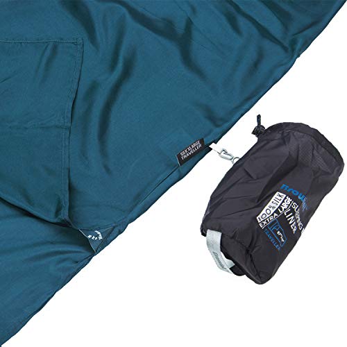 Image of Browint Silk Sleeping Bag Liner, 100% Mulberry Silk Sleep Sheet, Sack, Extra Wide 87 inchx43 inch & 87 inchx34 inch, Lightweight Travel Sheet for Hotel, Envelop Rectangular 73 inchx34 inch, Hooded Mummy 87 inchx34 inch