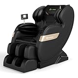 Real Relax 2025 Full Body Massage Chair of Dual-core S Track,Shiatsu Massage Recliner of Zero Gravity with APP and LCD Control,Lower Back and Calf Heating,Bluetooth,Home or Office Use,Black