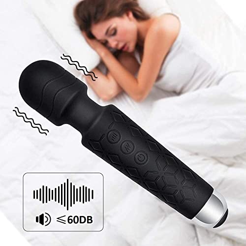 Image of Cordless Rechargeable Personal Wand Full Body Massager Pain Relief Machine with 20 Vibration Modes 8 Speeds Patterns Flexible Head Water Resistant Wireless Portable Battery Powered Ultimate Relaxation for Women & Men, (Multi color )