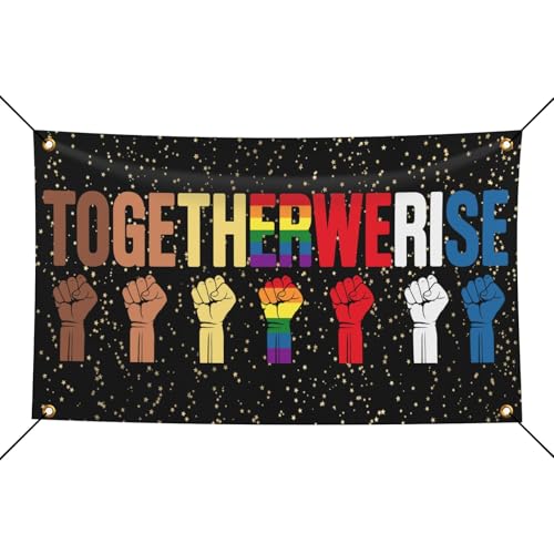 Together We Rise Banner For Bedroom 5x8 FT