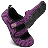 Besroad Men's Women's Diabetic Shoes Adjustable Arthritis Edema Swollen House Shoes Lightweight Extra Wide Sandals Purple 7-8 Women/5.5-6 Men