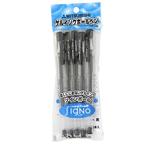 Bolígrafo Mitsubishi Pencil Signo UM1005P.24 Negro x5