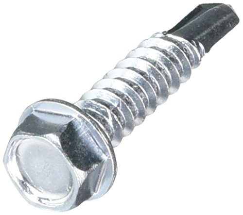 Tornillos autorroscantes con cabeza de arandela y punta autoperforante Hillman, 12-14 pulgadas por 1 pulgada, paquete de 100 miniatura 1