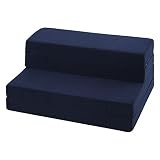 ぼん家具 折りたたみ ソファベッド 4WAY 198×90cm シングル マットレス ネイビー 完成品