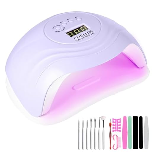 CIRULLI 168W Lámpara Led Uñas UV,Secador de Uñas Profesional Ultravioleta Con Pantalla LED y Sensor Automático,Von 4 Temporizadores Para Manicura/Pedicure Nail Art en el Hogar y el Salón