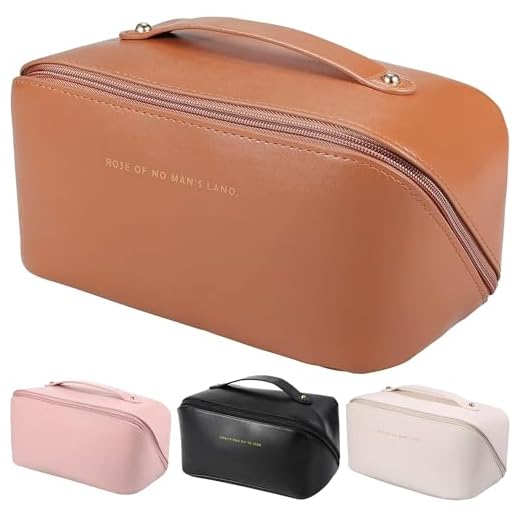 Necessaire Feminina Bolsa Cosmética Organizador Estojo de Maquiagem Grande Espaçosa Blogueira - Marca VIBRANT ® (Marrom)