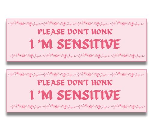 Amazon.com: 2 Pack Please Don't Honk, I'm SENSITIVE Bumper Sticker ...