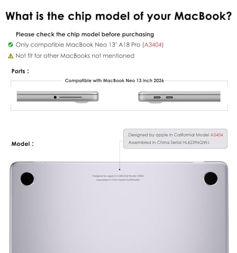 Coque MacBook Neo 13 rigide modèle A3404 protection pare-chocs TPU mate - 2