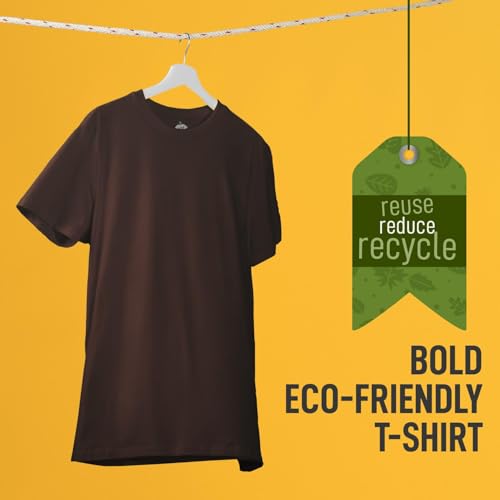 Image of CreativiT Unisex Plain Casual Half Sleeve Round Neck T-Shirt | 100% Recycled Cotton Rich T-Shirt Pack of 1