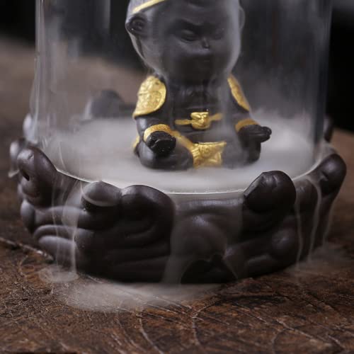 Brûleur d'encens Sun Wukong en argile violette artisanale