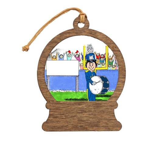 PrintedPerfection.com Personalized Band, Bass Drum - Female Wooden Snow Globe Shaped Christmas Ornament