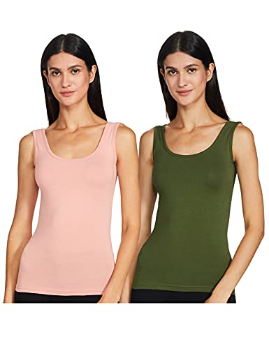 Image of Longies Women's Sleeveless Camisole (LWSLTPO2V001 Coffee & Green11 M)