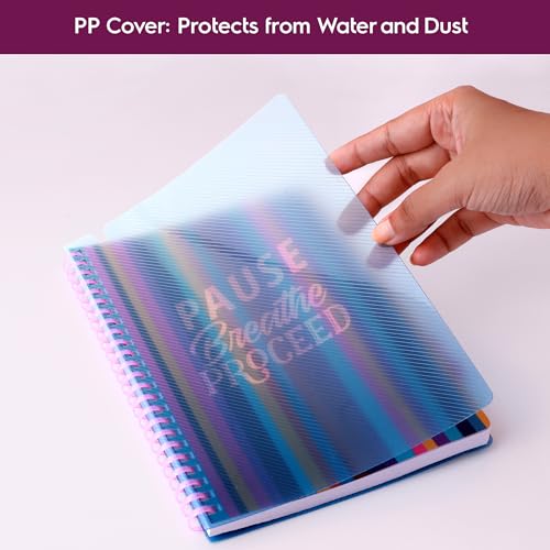 Image of DOODLE Your previous contribution A5 Spiral Notebook - Soft Wiro Binding with Elastic Band & Pen Holder | 160 Ruled Pages | Printed PP Cover | Ideal for School, College & Office - Peaceful Pause