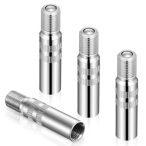 4Pcs Tire Valve Extender Tire Valve Extension Adapter 39mm for Car & Motorcycle Silver (Heavy Duty Leak Proof Design)