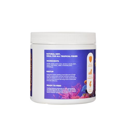 Image of EverBloom Premium Fish Food Pellets (2MM) Fortified with BSFL Protein, Omega 3 & 6, Calcium & Immunity Boosters | No Artificial Colours | Floating Pellets for All Aquarium Fish (150g)