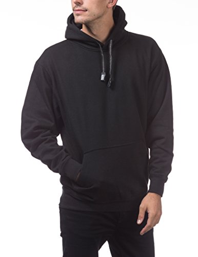 Pro Club Men's Heavyweight Pullover Hoodie (13Oz), X-Large, Black #TOP3