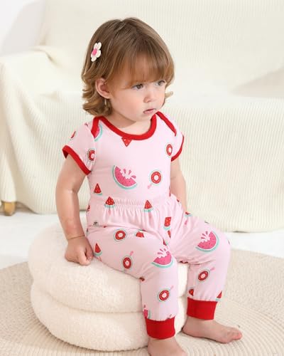 NZRVAWS Newborn Baby Boy Girl Clothes Unisex Infant Romper Pants Set Hat 4-Pack Outfits 0-12 Months 16 Pieces Toddler4