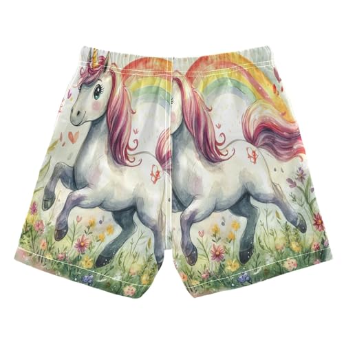 Boccsty Cute Unicorn Running Boys Swim Trunks Baby Kids Swimwear Summer Toddler Beach Board Shorts 2T2