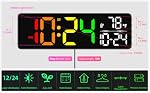 Large LED Digital Wall Clock with Date, Temperature, Auto-Brightness, Auto-DST | Big Digital Clock for Bedroom, Desk, Classroom, Living Room, Kitchen, Office, Gym, Farmhouse, Xmas Gift for Seniors