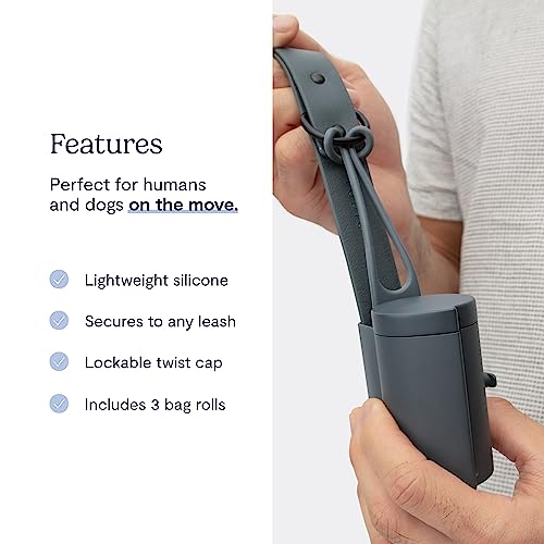 FABLE Suporte para saco de lixo – Estojo para saco de cocô feito de silicone leve – Dois pontos de f