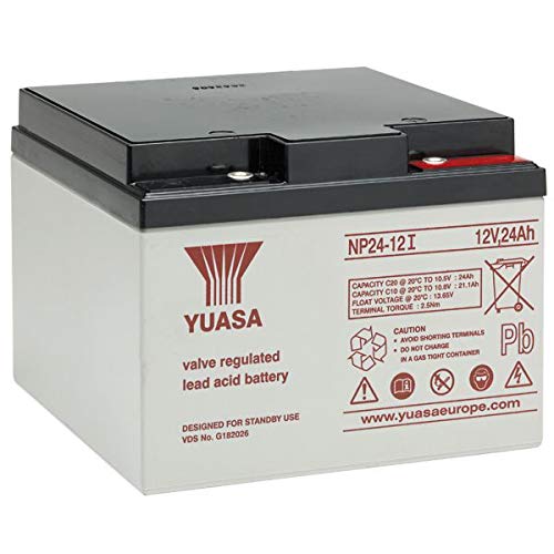 Yuasa NP24-12 12V Batería Plomo-Ácido UPS Alarma/Emergencia | Batería Fiable y Duradera, Ideal para Respaldo UPS y Uso de Emergencia