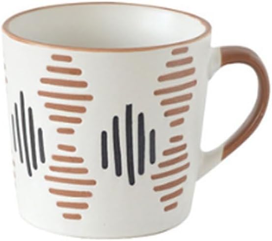 Colourful Line Pattern Ceramic Water Cup Dining Office Coffee Milk Breakfast Cups