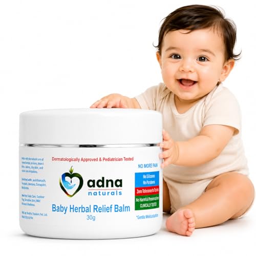 Image of Baby Herbal Relief Balm for Hurts & Falls | Herbal Extracts of Narayani, Manjishtha, Raktachandan , Devdaru, Jeshthamadh | Dermatologist + Peditrcian Tested, Zero Tolerance to Toxins (30 gm) INDIA'S FIRST BABY BALM for Hurts