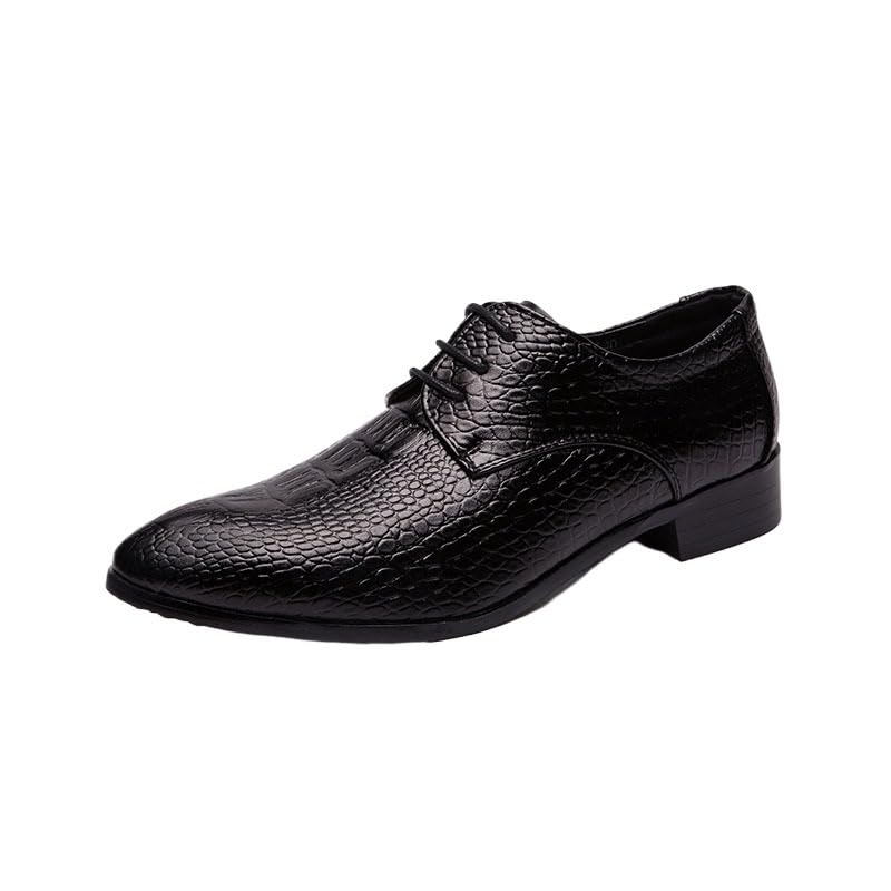 Men's Dress Shoes Vegan Leather Round Toe Fashion Lace Up Party Non Slip Low Top Anti-Slip Shoe Working