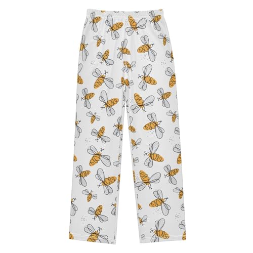ZZXXB Cartoon Bee Boys Long Pants Soft Trousers Elastic Waist Kids Lounge Bottoms with Pockets S-XL