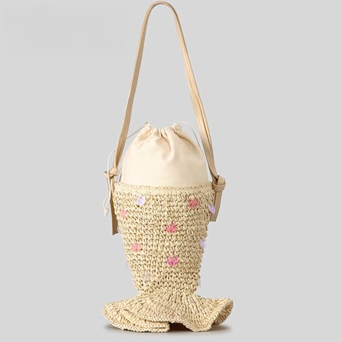 Sequin Purse Woven Sequin Fish Purse Crossbody Shoulder Bag Cute Drawstring Novelty Gifts for Women Girls3