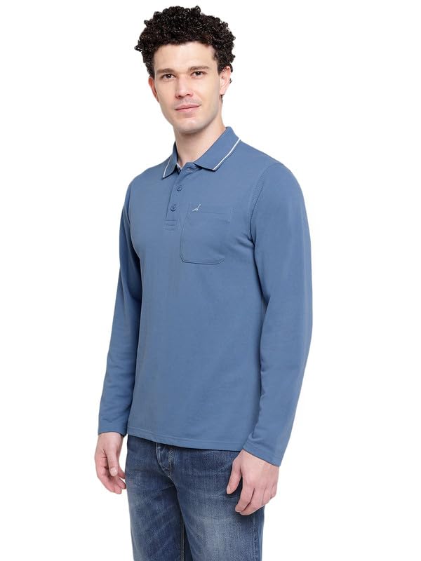 Image of AMERICAN CREW Full Sleeves Polo Collar T-Shirt with Pocket for Men