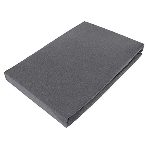 Casa Colori Jersey Spannbettlaken 140x200 cm aus 100% Baumwolle 125gr. Qualität in Anthrazit Grau Cover