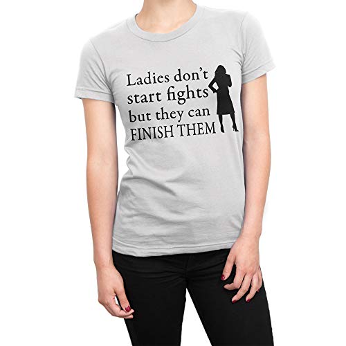T-shirt Ladies Don't Start Fights idéal pour un style urbain décontracté