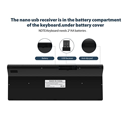 Full Size Large Print 2.4G Wireless Keyboard And Mouse With Oversized Print For Kids Visually Impaired Low Vision Individuals (Black) #TOP3