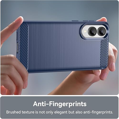 Image of Soft Carbon Fiber TPU Slim Military Grade Drop Protection Case Cover Compatible with Samsung Galaxy S25 Edge 5G (2025) (Carbon Blue)