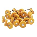 𝐋𝐮𝐨 𝐤𝐞 20 Pcs Mini Cotton Buffing Wheel, 3/32 Inch Shank Abrasive Cloth Polishing Wheel for Rotary Tools (Yellow)