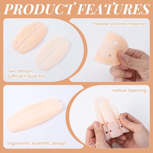Lekgavd 4 Pairs Bra Strap Holders for Slipping, 2 Styles Silicone Breathable Bra Strap Cushion Pads, Resable Soft Gel Shoulder Strap Protectors Pads for Women - White, Skin Color