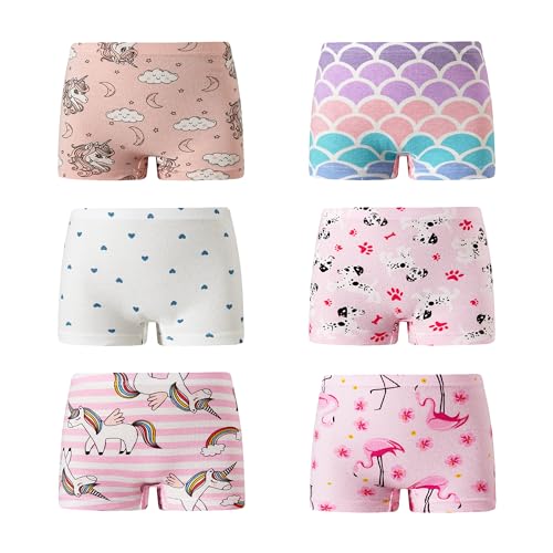 KikizYe Little Girls Boyshort Panties Big Kids Soft Cotton Underwear