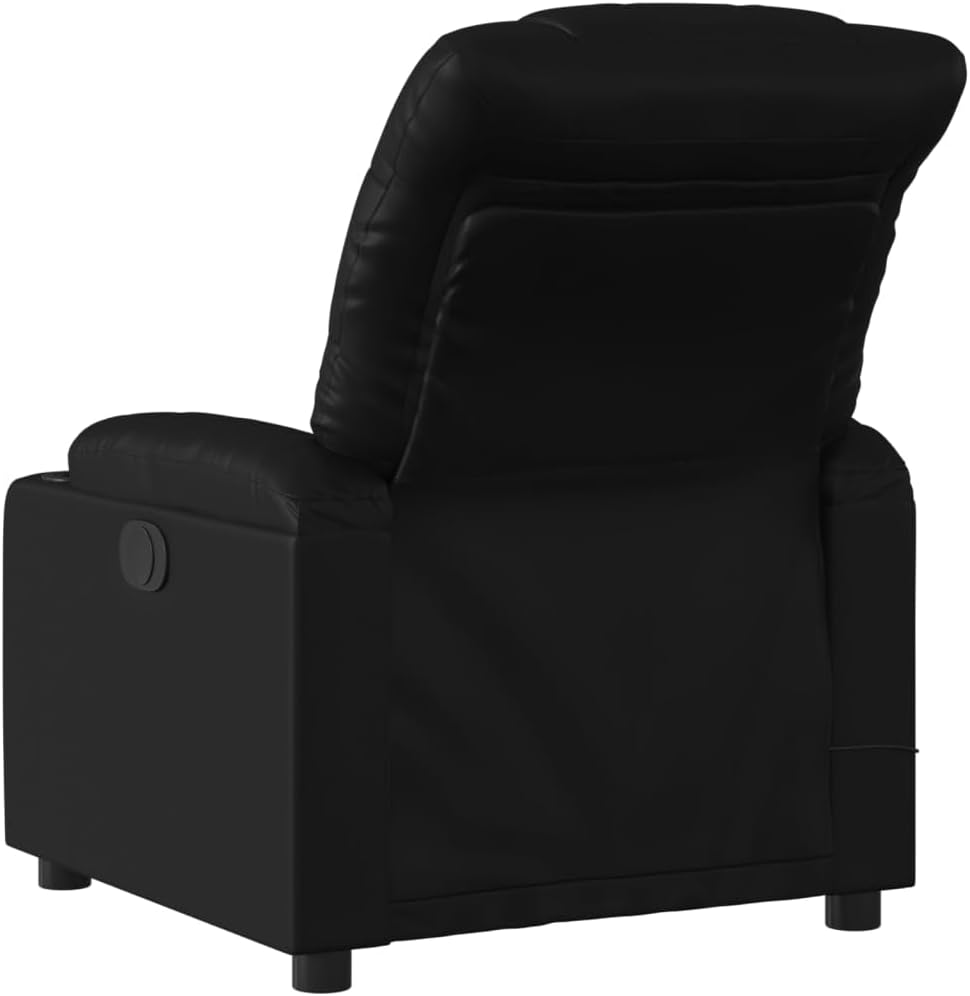 vidaXL Massage Recliner Chair Black Faux Leather